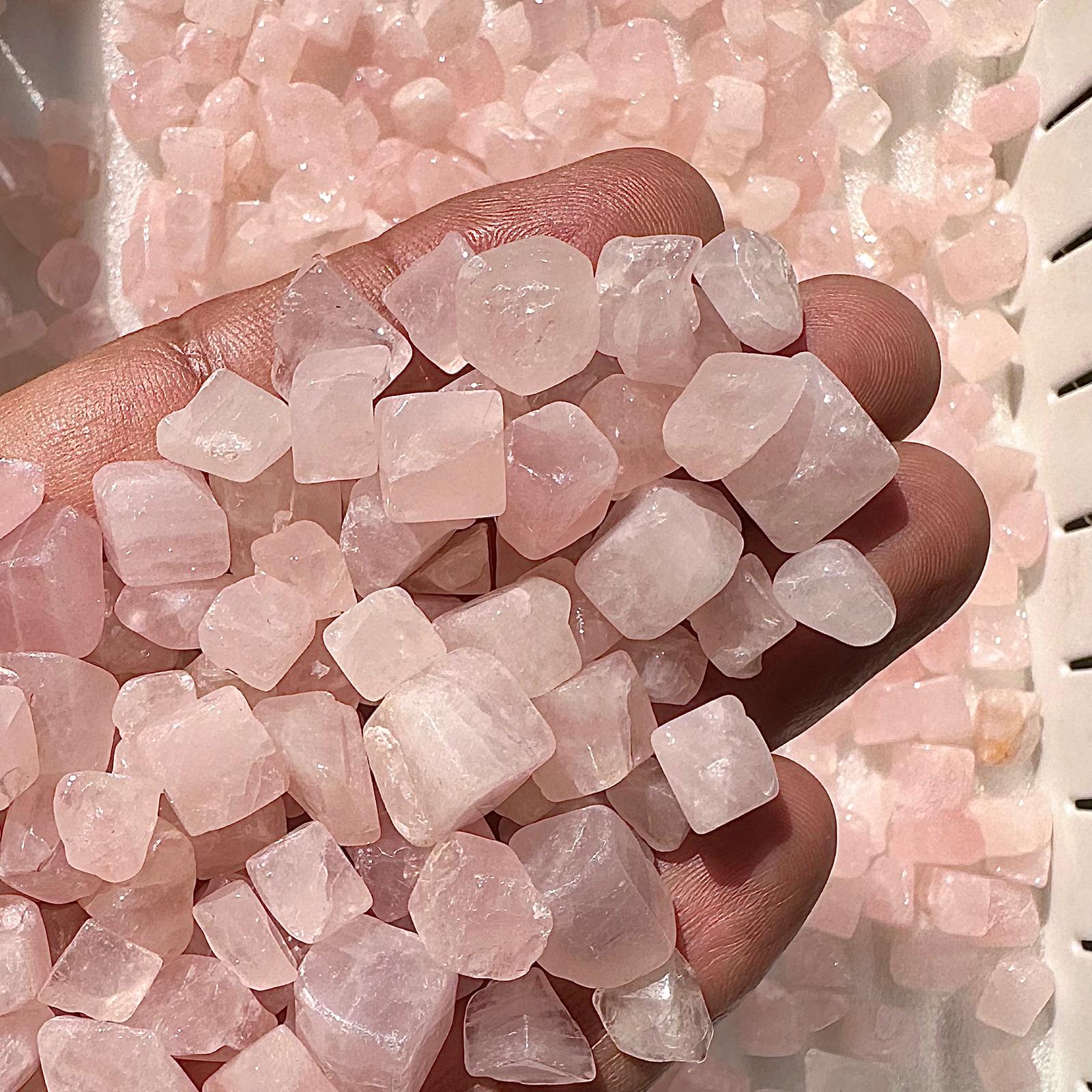 Rose Quartz Chips - Large (Mini Tumbles) 500gms Rose Quartz Chips - Large (Mini Tumbles) 500gms